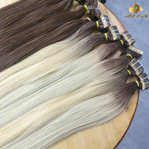Extensiones de Cabello Adhesivas Rojas 100% Cabello Humano Remy Doble Trama Teñido (Color Personalizado Disponible) Aspecto Natural ¡Gran Venta 2025! - Product Image 4