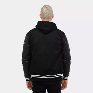 Chaqueta Bomber de Béisbol Personalizada para Hombre, Modelo 2026, de Alta Calidad, con Bordado Chenille en Lona, Transpirable, para Invierno, Estilo Universitario, con Letras y Cuero - Product Image 3