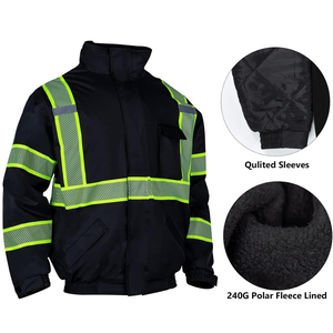 <b>Waterproof</b> Breathable Polyester Fabric <b>Work</b> Wear Utility Jacket for Construction High Visibility Reflective Jackets - Product Image 3