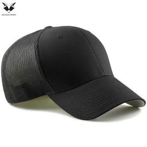 Casquettes de baseball respirantes en maille noire unie, nouvelle collection 2026, avec logo personnalisé, service OEM ODM, pour adultes - Product Image 2