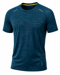 T-shirt décontracté 100 % coton uni à manches courtes et col rond, personnalisable avec logo OEM, numérique, anti-plis, séchage rapide, respirant, pour homme - Product Image 1