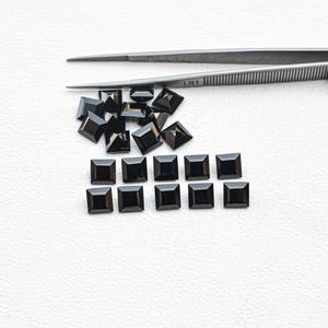 6mm AAA naturel noir spinelle coupe carrée facettes pierres précieuses en vrac personnalisé spinelle Collection de bijoux en gros produits tendance chauds - Product Image 2