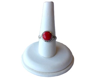 Natural Red Coral <b>Statement</b> <b>Ring</b> 925 Silver Women Party Custom Sized OEM Channel Technology Classic Band Look - Product Image 1