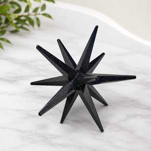 Pierre précieuse en cristal de Goldstone bleu, étoile de Merkaba à 12 points, polie, écologique, Feng Shui - Product Image 1