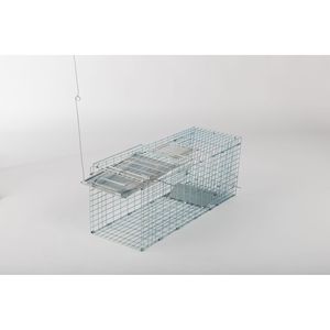 Trappola Pieghevole Robusta da 32 Pollici in Argento per Animali Vivi, Gatti e Procioni, con Maniglia - Strumento per il Controllo dei Parassiti - Product Image 3