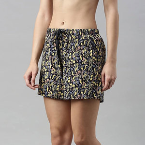 Women Botanical Print High <b>Elastic</b> Waist Formal Relaxed Fit Lightweight Summer Shorts by TANAZAINRA - Product Image 3