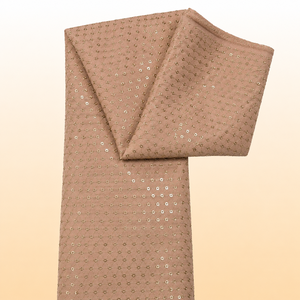 Pearl Embroidered <b>Sequin</b> Net Fabric Luxury Double Layer Gauze Lace Material for Wedding Dress Evening Wear Apparel - Product Image 6