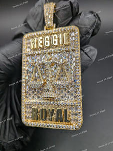 Collar con Colgante de Nombre Personalizado, Estilo HipHop, Joyería Brillante con Diseño de Balanza de la Justicia, Aspecto de Diamante Moissanite, para Amantes de la Moda - Product Image 3