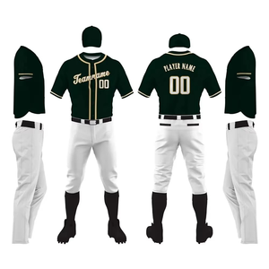Ensemble d'uniformes de baseball athlétiques avec logo personnalisé, maillot et pantalon, évacuation de l'humidité, fabricant et fournisseur de vêtements OEM - Product Image 6