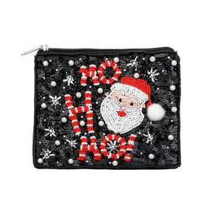Handmade glass bead coin pouch <b>Square</b> shape fancy coin purse Trendy Christmas party pouch Cute embroidered coin pouch - Product Image 6