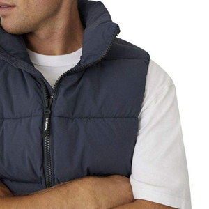 Veste matelassée sans manches pour homme Econex Sports, bleu marine, col montant, fermeture éclair, coupe-vent, respirante, décontractée, hiver - Product Image 3