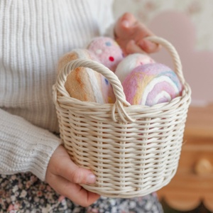 Cute rattan <b>basket</b> in mini sizes for kids food toy organizer handwoven <b>display</b> <b>baskets</b> wholesale - Product Image 4