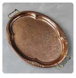Luxury Square <b>Copper</b> Serving Tray with Hammered Texture Edge Rose Gold Metal Platter Artisan Handcrafted Food Tea Drinks Server - Product Image 6