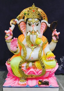 Marble Stone Decorative Ganesh Statue In Pink Shade - Product Image 5