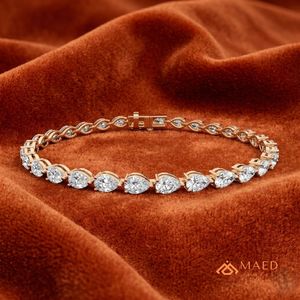 Bracelet à maillons en moissanite or rose, bracelet à maillons fins, bijoux de mode pour femmes, bracelet tennis, accessoire élégant - Product Image 4