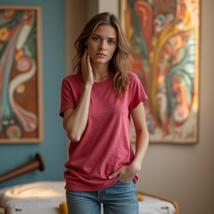 <b>Ring</b> Spun Cotton T-Shirt Regular Fit Soft Crew Neck Short Sleeve Tee with OEM ODM Customization - Product Image 4