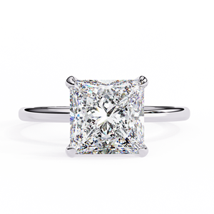 Anillo de Compromiso de Oro con Diamante Corte Esmeralda para Mujer, Clásico, Certificado IGI, Piedra Natural, Chapado en Oro de 18 Quilates - Product Image 1