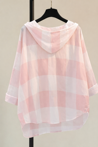 T-shirt coupe-vent d'été léger et respirant pour femme grande taille, avec protection solaire et capuche, respectueux de l'environnement - Product Image 3