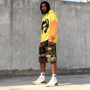 Sudadera con capucha personalizada al por mayor Nesta Sports, 100% algodón, estampado con tinta blanca, mangas con bloques de color, bordado, lavado a la piedra, para verano - Product Image 1