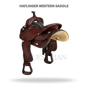 Silla de Montar Western Haflinger de Cuero y Latón Ecológica para Equitación, Equipo Ecuestre - Product Image 2