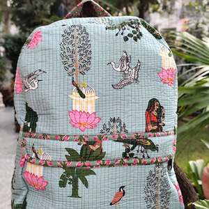 Mochila Acolchada de Algodón con Diseño Geométrico Antirrobo, con Cierre, Elegante, Multicolor, para Niñas, para la Escuela, Viajes, Compras, Regalo Especial - Product Image 4