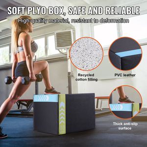 Box Pliometrico 3-in-1 in Cotone 20/18/16 Pollici, Piattaforma Antiscivolo per Esercizi Fitness, Step per Allenamento di Agilità - Product Image 4