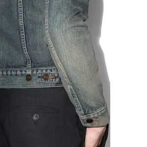 Good Quality Custom Casual Slim Fit <b>Long</b> Sleeve Reversible Stand Collar Embossed Denim <b>Jacket</b> Front Logo Color 100% Cotton - Product Image 4