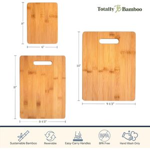 Set di 3 Taglieri in Bambù Totally Bamboo, Ottimi per Tagliare e Servire, Grandi Blocchi di Legno per Cucina - Product Image 2