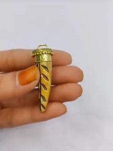 Gold Plated Feather Pendant Alloy Jewelry Unisex Vintage Style Gift new horn jewelry handmade horn pendant vintage - Product Image 1