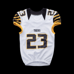 Uniformes de football américain de qualité supérieure, maillots personnalisés en tissu polyester et élasthanne à manches courtes, techniques d'impression - Product Image 3