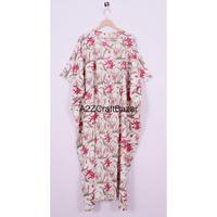 Robe longue Abaya pour femme, tenue de soirée, imprimée à la main, Kaftan décontracté, style moyen-oriental, fait main, pur naturel, lavable