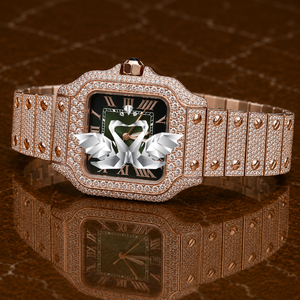 Luxury Moissanite Wristwatch Men Full Stone Setting Stainless Steel Diamond Watch - Product Image 1