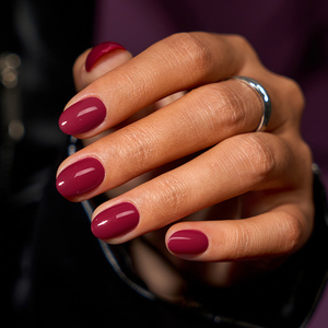 Faux ongles Halloween BTARTBOX de haute qualité, vente en gros, XS ovales, style gothique, en gel souple, rouge cerise, couleur unie, à presser - Product Image 1