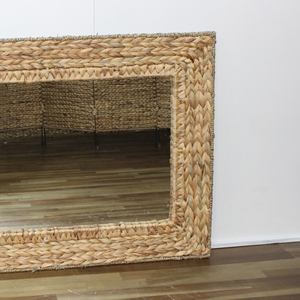 Artex Dong Thap Vietnam Rustic Handmade Water Hyacinth <b>Rectangular</b> Wall <b>Mirror</b> for Home Decor - Product Image 6