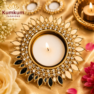 Kundan Work <b>Tealight</b> Candle Holder Indian Traditional Decoration <b>Lanterns</b> Candle Jars Home Decor Housewarming Festive Favors - Product Image 4