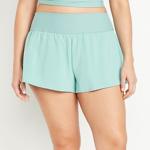 Shorts Deportivos de Cintura Media para Mujer, Transpirables, de Color Sólido, con Logotipo Personalizado, de Secado Rápido, Plisados, con Contraste, para Yoga y Verano - Product Image 3