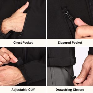 Chaqueta de Diseño Nuevo Personalizada, Chaqueta Deportiva para Hombre, Chaqueta Cortavientos de Tejido Softshell - Product Image 4