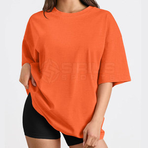 Camisetas Extra Grandes para Mujer, Fabricación Profesional, Color Sólido, Ropa Urbana, Ecológica, Informal, Suave, 100% Algodón, Tela de Lona - Product Image 3