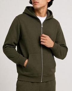 Fabrication sur mesure ODM, sweat à capuche zippé en polaire pour homme de qualité supérieure |   Sweat à capuche chaud et élégant en spandex/coton avec poche pour l'hiver - Product Image 5