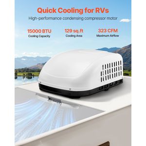 เครื่องปรับอากาศบนหลังคา RV ขนาด 15000 BTU เงียบ 65 เดซิเบล แบบไม่ใช้ท่อ ติดตั้งง่าย ใช้ได้กับรถบ้าน - Product Image 2