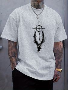 Wings Graphic Print Men's Crew Neck Short Sleeve Loose Breathable Quick Dry T-Shirts Summer Trendy Casual Comfortable Outdoor - Product Image 4