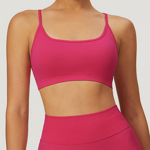 Sujetador deportivo de alta sujeción, sin costuras, transpirable, de malla, para gimnasio y correr, de secado rápido, hecho con material de spandex/nailon, para damas. - Product Image 4