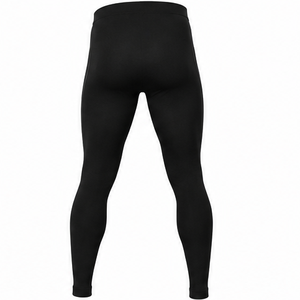 Pantalon de compression sans couture noir pour hommes adultes, respirant, anti-transpiration, extensible dans quatre directions, en spandex et polyester, vêtements de performance - Product Image 3