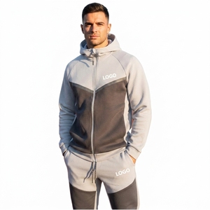 Survêtement de course à séchage rapide pour homme, personnalisable avec logo, respirant, en tissu molletonné, idéal pour la gym - Product Image 1