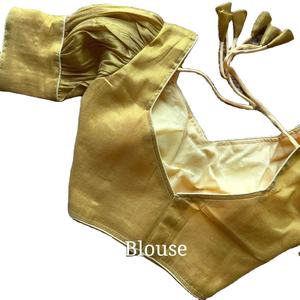 Blouses en soie South Original avec crochet au dos et col en V manches bouffantes vêtements indiens et pakistanais - Product Image 2