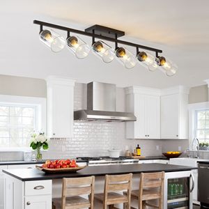 Kit di illuminazione a binario nero a 5 luci, applique da parete per bagno e luci orientabili a soffitto per cucina - Product Image 2