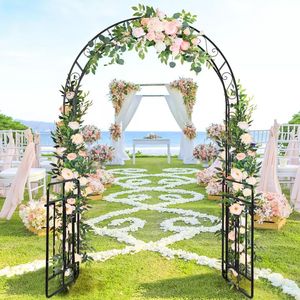Arche de mariage pour jardin avec portail, plusieurs traverses latérales et 4 piquets de sol robustes - Product Image 1