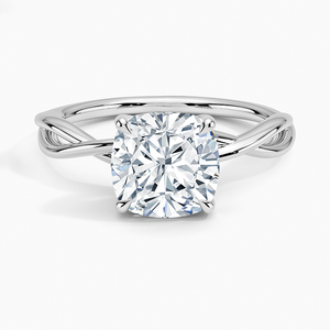 แหวน BOJ รุ่น 014 ทรงคุชชั่นคัท เงินแท้ 925 แหวนหมั้นแบบเกลียว Ayla ประดับเพชรเม็ดเดี่ยว แหวนหมั้น ได้รับการรับรองจาก GRA น้ำหนัก 2 กะรัต สี D ความสะอาด VVS1 แหวนเพชรโมอิสซาไนต์ - Product Image 1