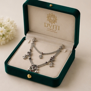 Joyería Dviti, Colgante Tradicional Judío de Plata 925 con Cadena Multicapa y Diseño de Piedras, Adorno Étnico de Plata para Mujer, Regalo - Product Image 4