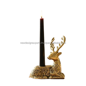 Support de Bougie Sculptural à Marque Blanche – Cerf Doré Fini à la Main pour Boutiques - Product Image 3